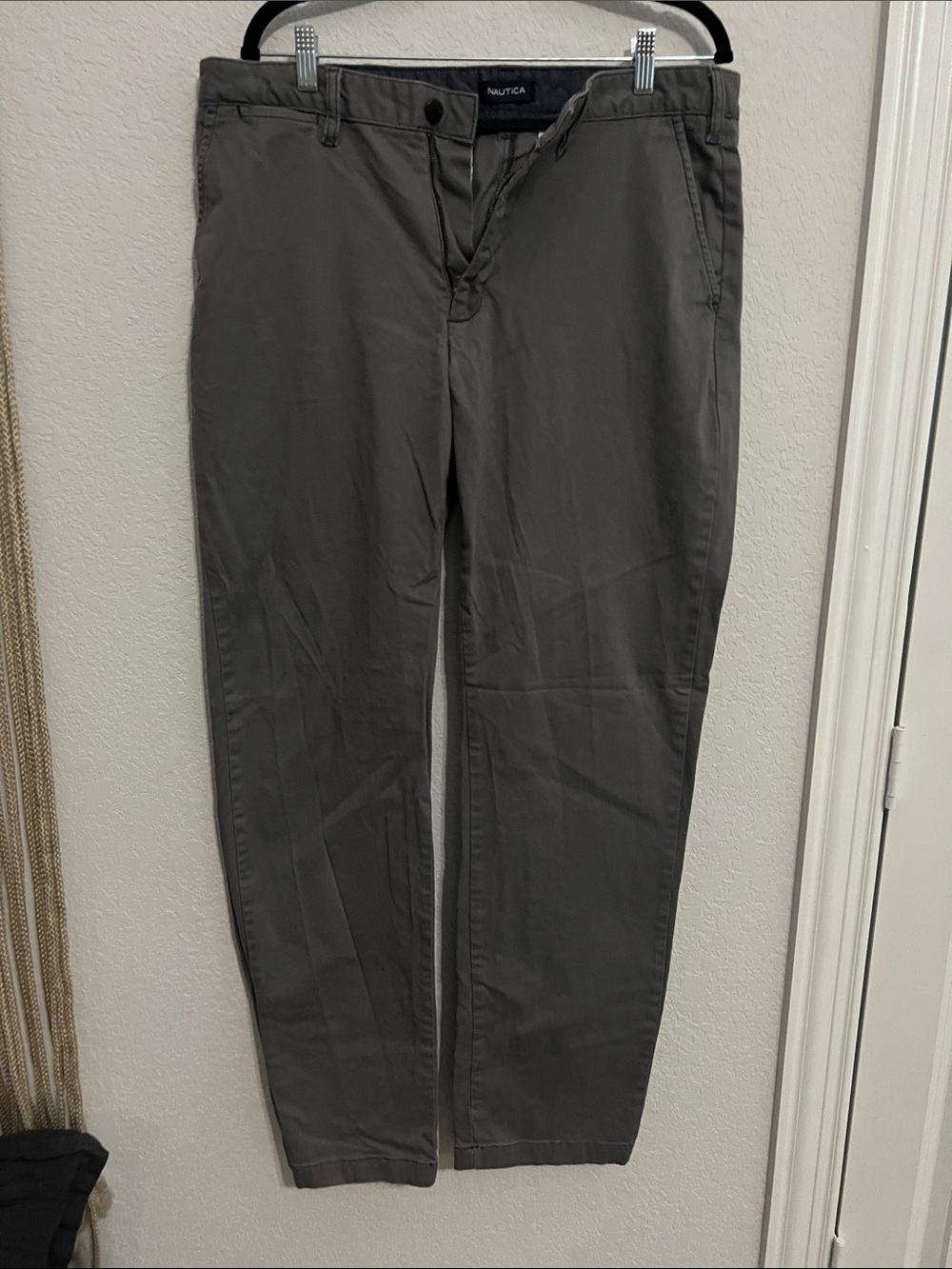 Nautica Men's Charcoal Gray Chino Pants